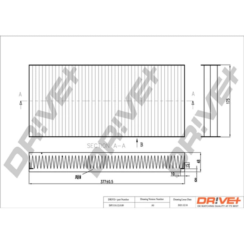 DRVE filtras, salono oras DP1110.12.0189