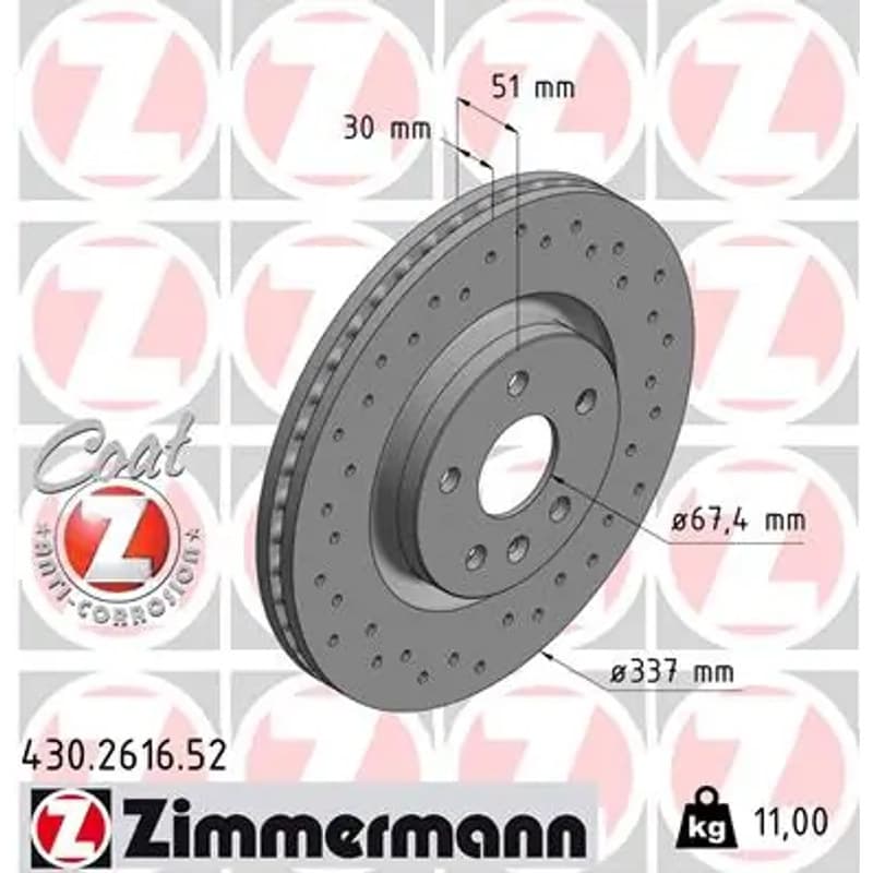ZIMMERMANN stabdžių diskas 430.2616.52