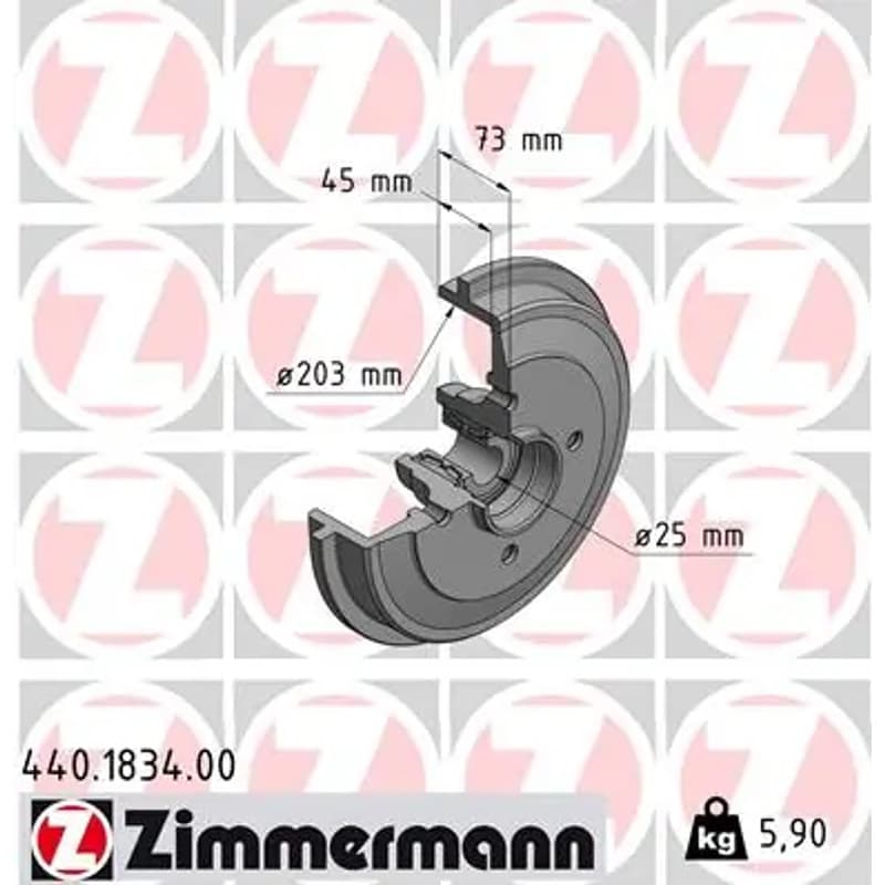 ZIMMERMANN stabdžių būgnas 440.1834.00