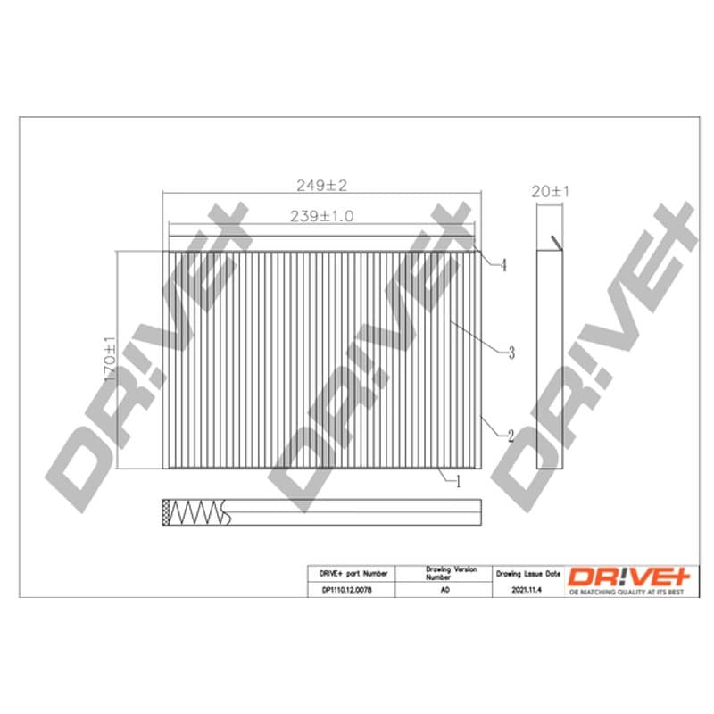 DRVE filtras, salono oras DP1110.12.0078