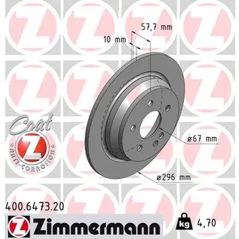 ZIMMERMANN 400.6473.20 stabdžių diskas