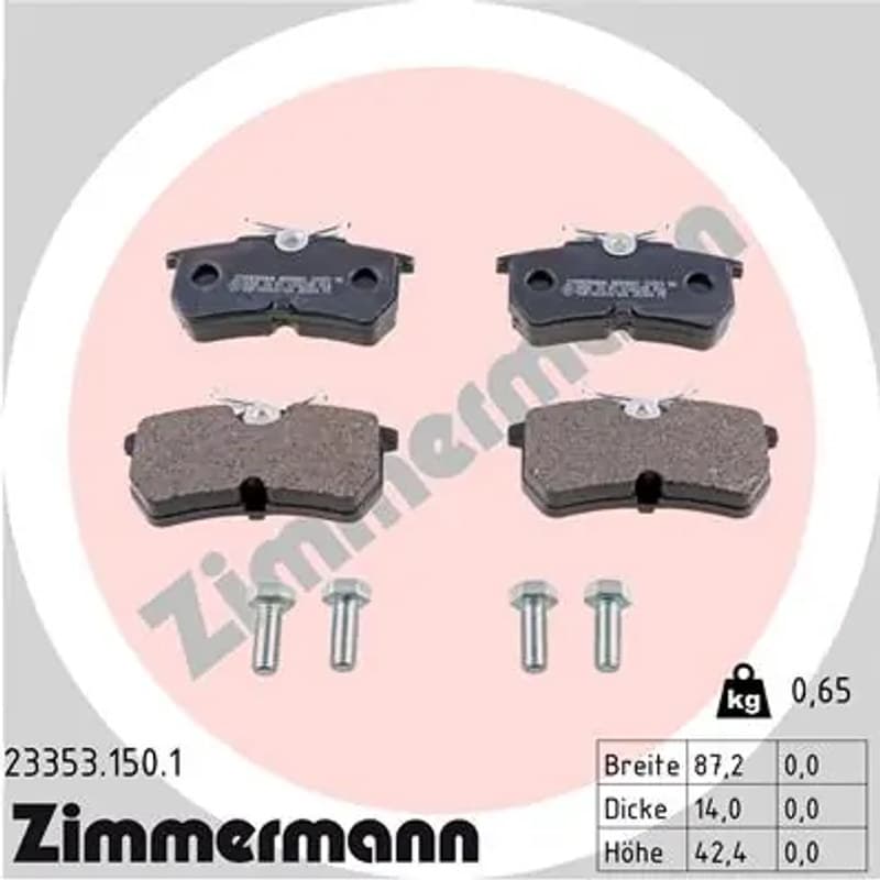 ZIMMERMANN stabdžių trinkelių rinkinys, diskinis stabdys 23353.150.1