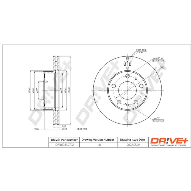 DRVE stabdžių diskas DP1010.11.0792