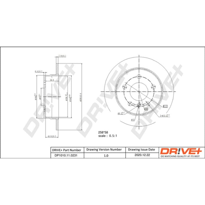 DRVE DP1010.11.0231 stabdžių diskas