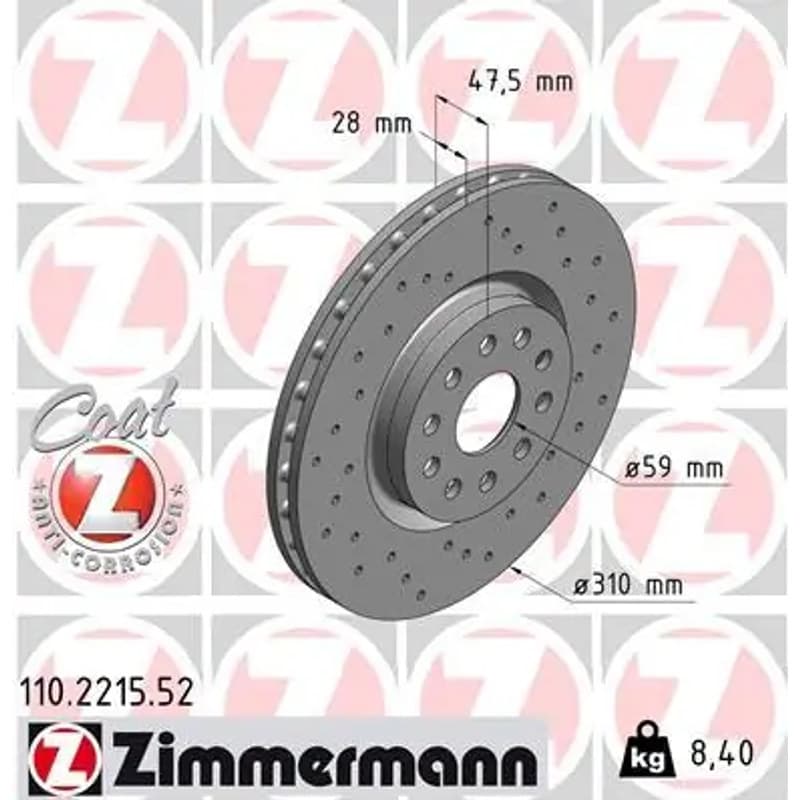 ZIMMERMANN stabdžių diskas 110.2215.52