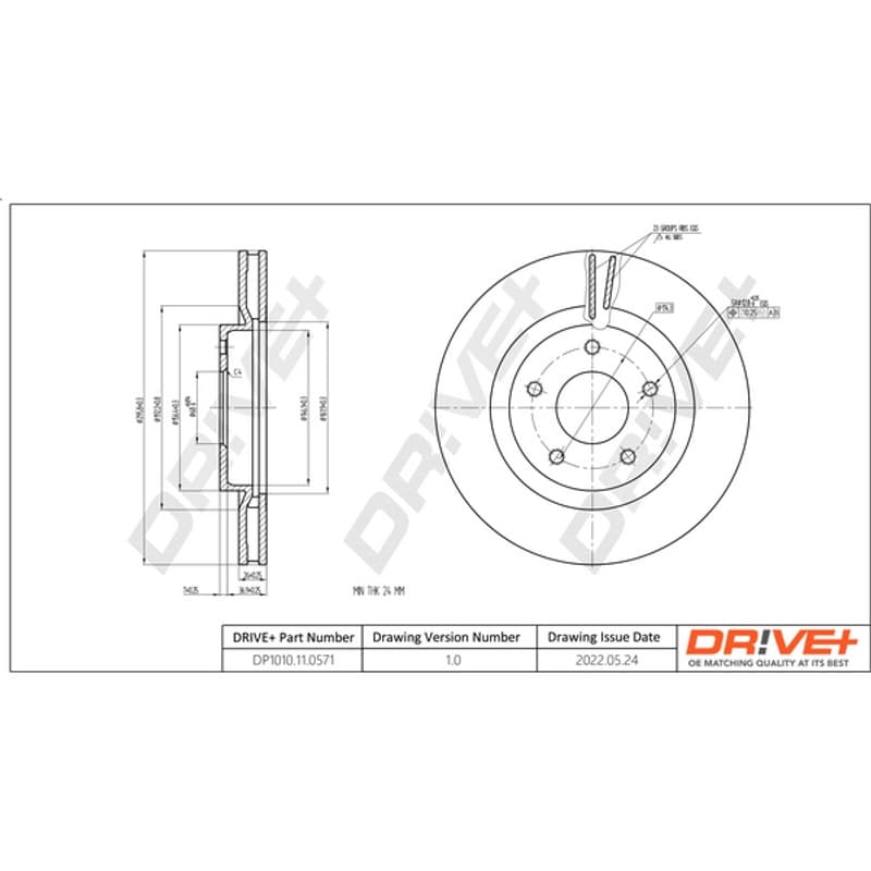 DRVE DP1010.11.0571 stabdžių diskas