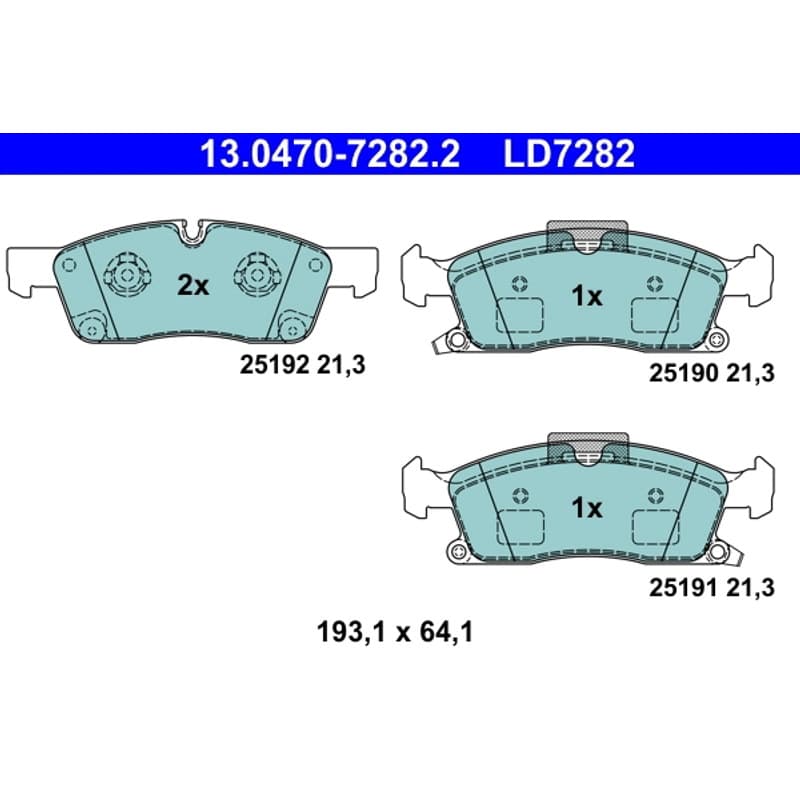 ATE Būgnai ir trinkelės 13.0470-7282.2