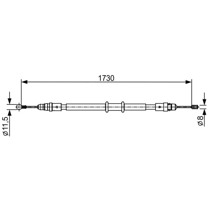 BOSCH 1 987 482 549 trosas, stovėjimo stabdys