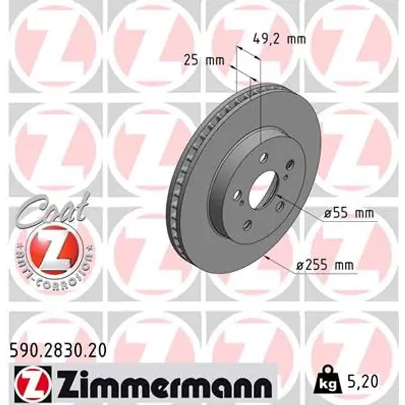 ZIMMERMANN stabdžių diskas 590.2830.20