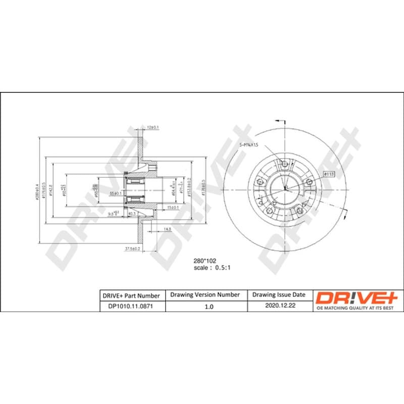DRVE DP1010.11.0871 stabdžių diskas