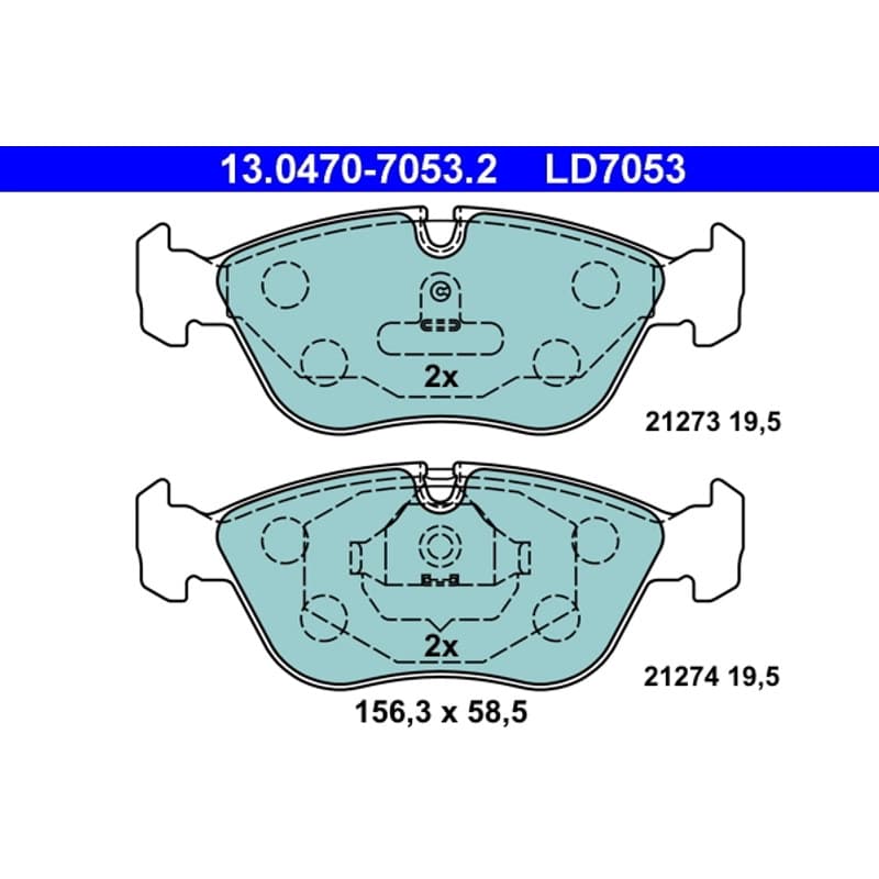 ATE Būgnai ir trinkelės 13.0470-7053.2