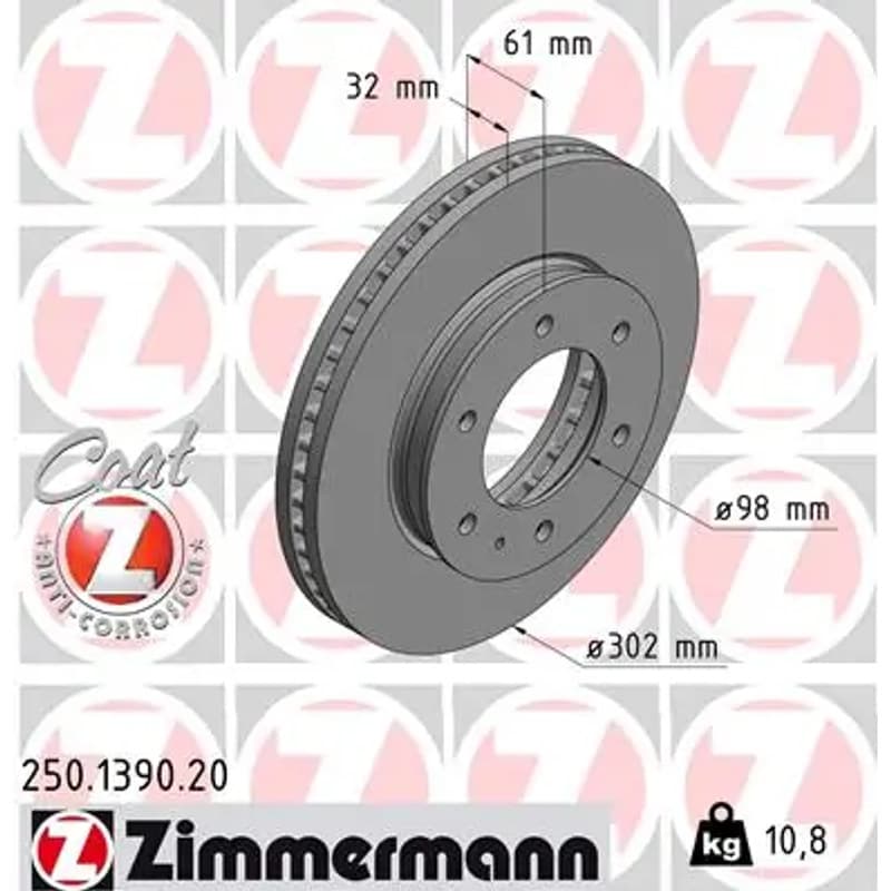 ZIMMERMANN stabdžių diskas 250.1390.20
