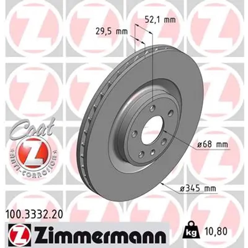 ZIMMERMANN stabdžių diskas 100.3332.20