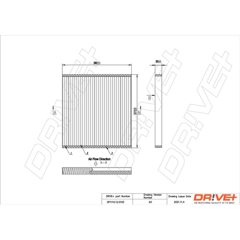 DRVE filtras, salono oras DP1110.12.0105