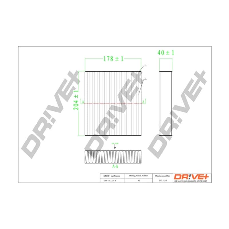 DRVE filtras, salono oras DP1110.12.0176