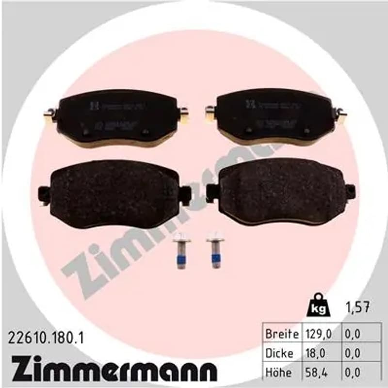 ZIMMERMANN 22610.180.1 stabdžių trinkelių rinkinys, diskinis stabdys