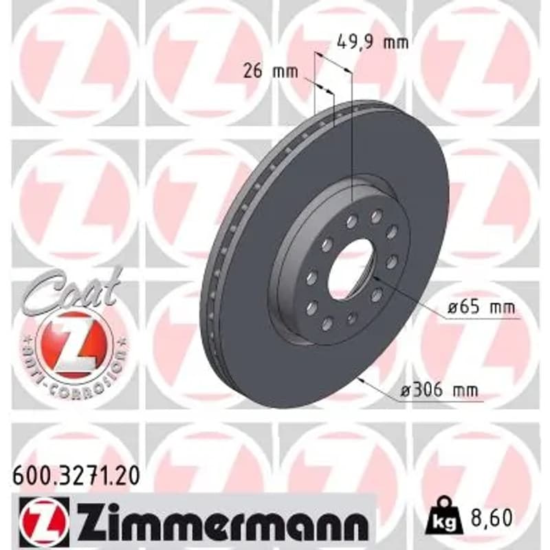 ZIMMERMANN stabdžių diskas 600.3271.20