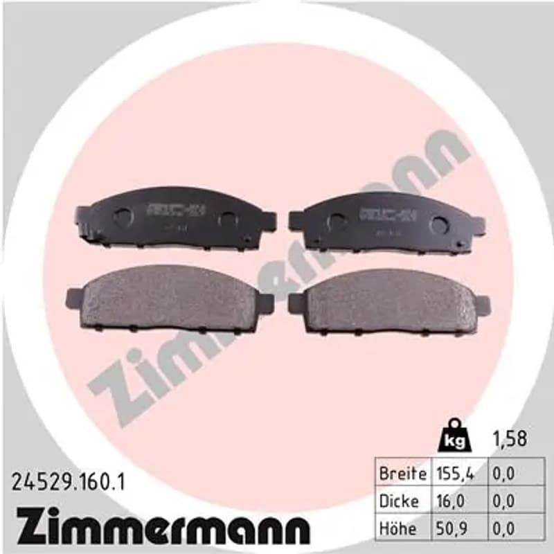 ZIMMERMANN stabdžių trinkelių rinkinys, diskinis stabdys 24529.160.1