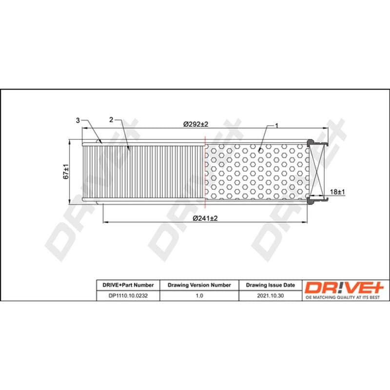 DRVE DP1110.10.0232 oro filtras