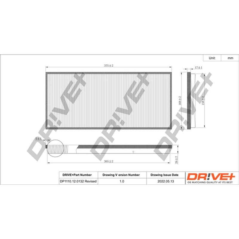 DRVE filtras, salono oras DP1110.12.0132