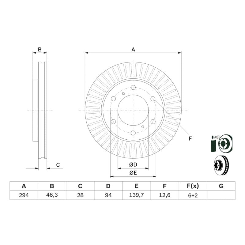 BOSCH 0 986 479 704 stabdžių diskas