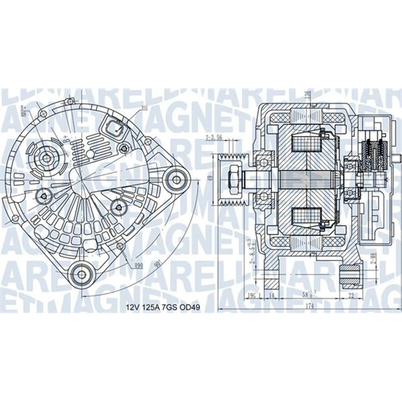 MAGNETIMARELLI kintamosios srovės generatorius 063732058010