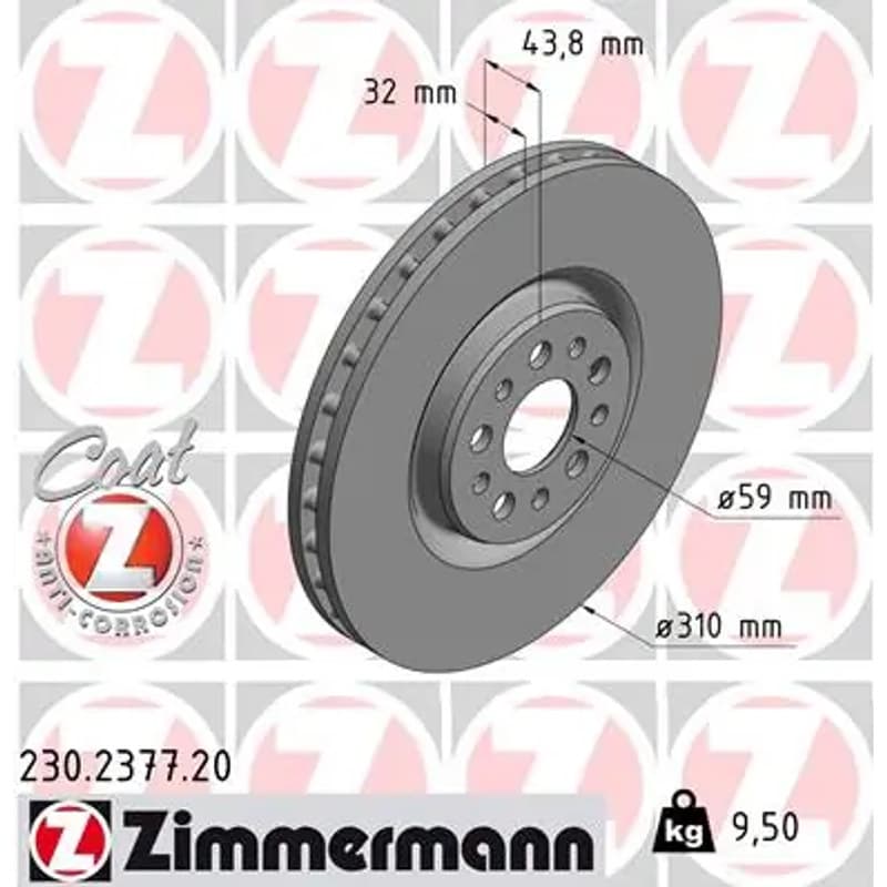 ZIMMERMANN stabdžių diskas 230.2377.20