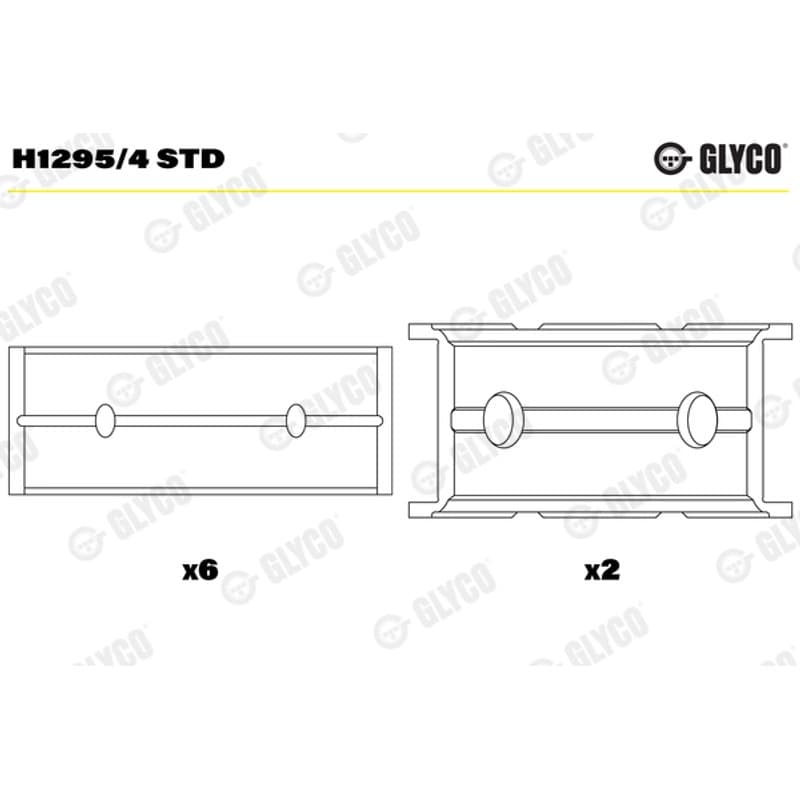 GLYCO pagrindiniai guoliai, alkūninis velenas H1295/4 STD
