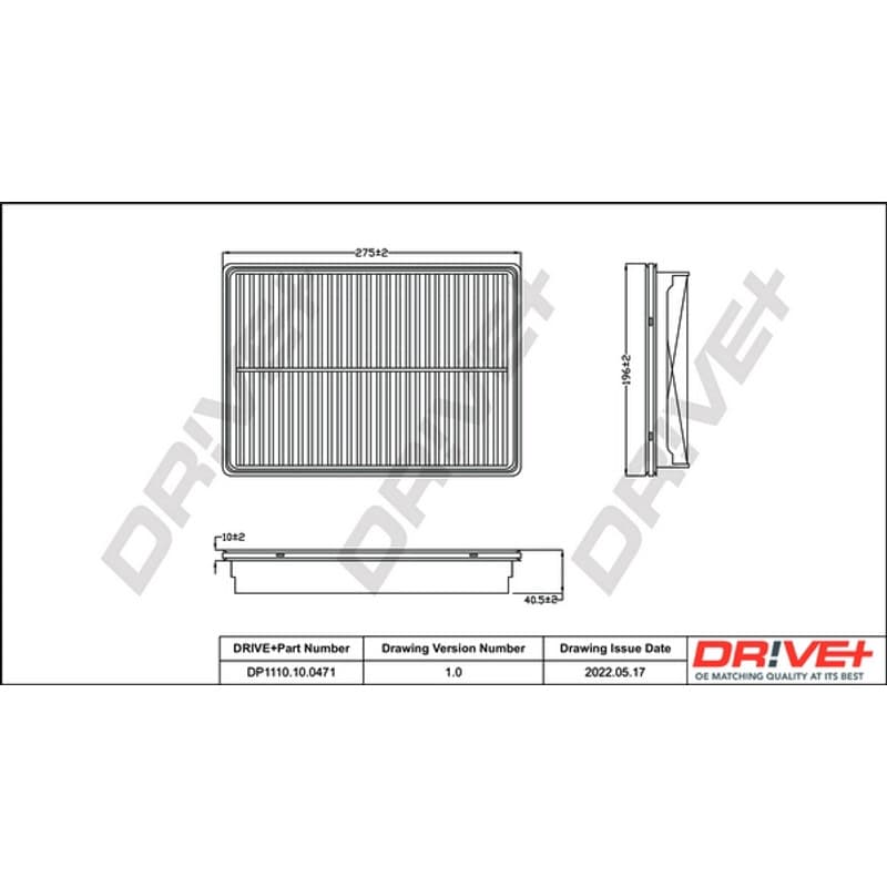 DRVE DP1110.10.0471 oro filtras