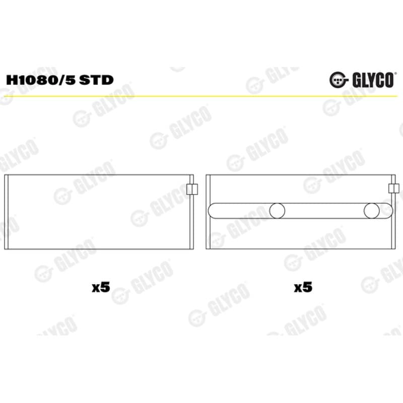 GLYCO pagrindiniai guoliai, alkūninis velenas H1080/5 STD