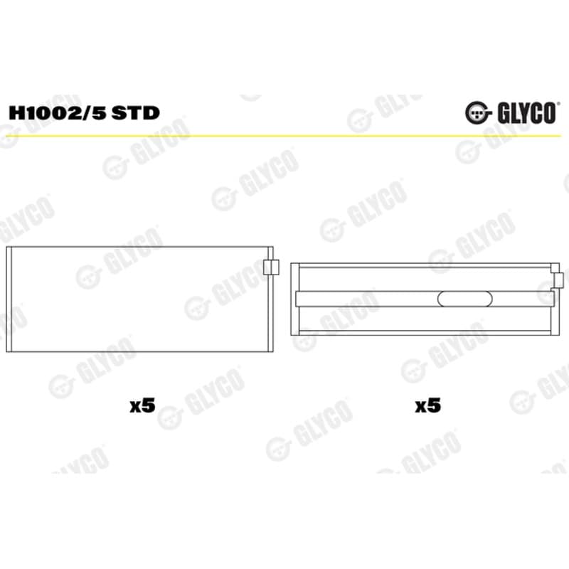 GLYCO pagrindiniai guoliai, alkūninis velenas H1002/5 STD