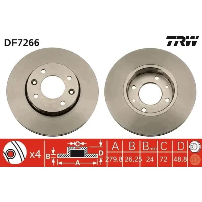 TRW stabdžių diskas DF7266