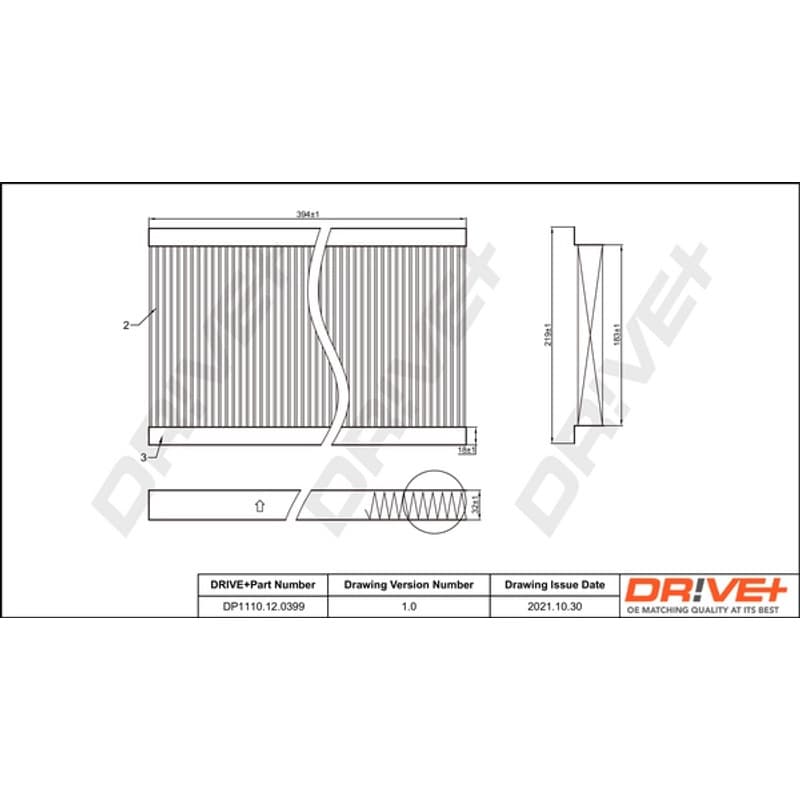 DRVE filtras, salono oras DP1110.12.0399