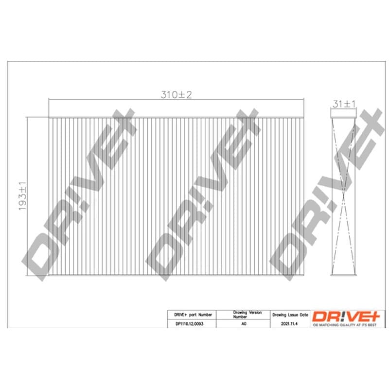 DRVE filtras, salono oras DP1110.12.0093