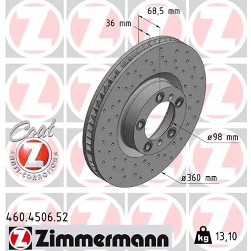 ZIMMERMANN stabdžių diskas 460.4506.52