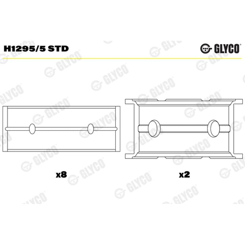 GLYCO pagrindiniai guoliai, alkūninis velenas H1295/5 STD