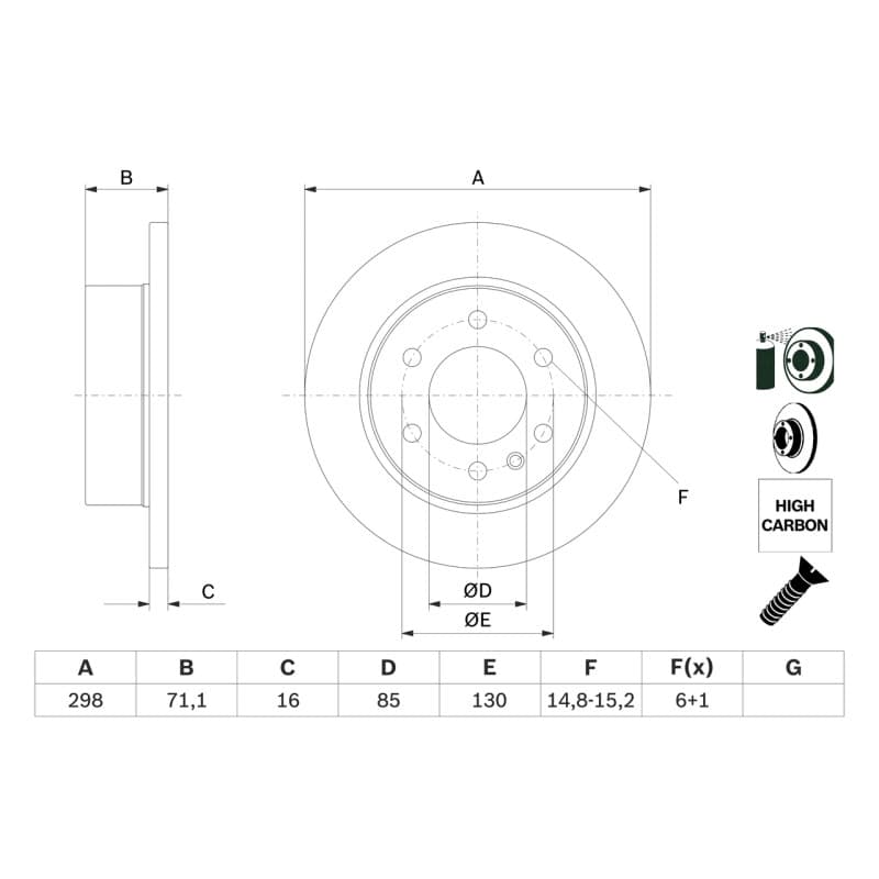 BOSCH 0 986 479 295 stabdžių diskas