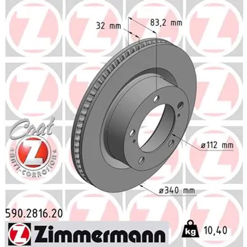 ZIMMERMANN stabdžių diskas 590.2816.20