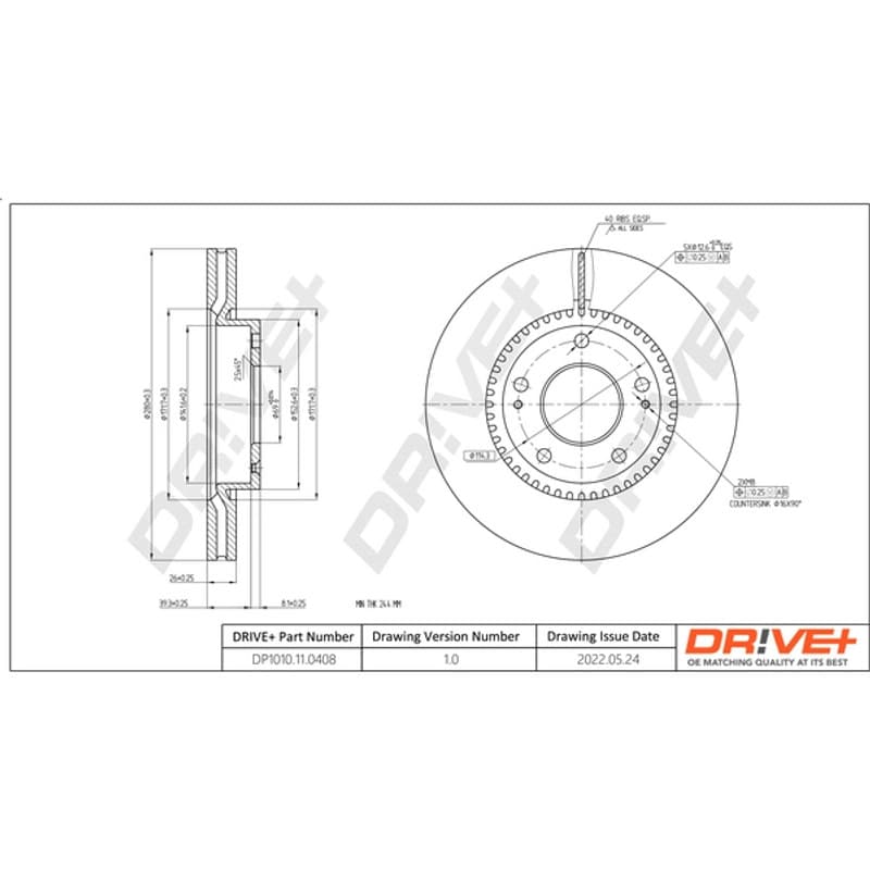DRVE stabdžių diskas DP1010.11.0408