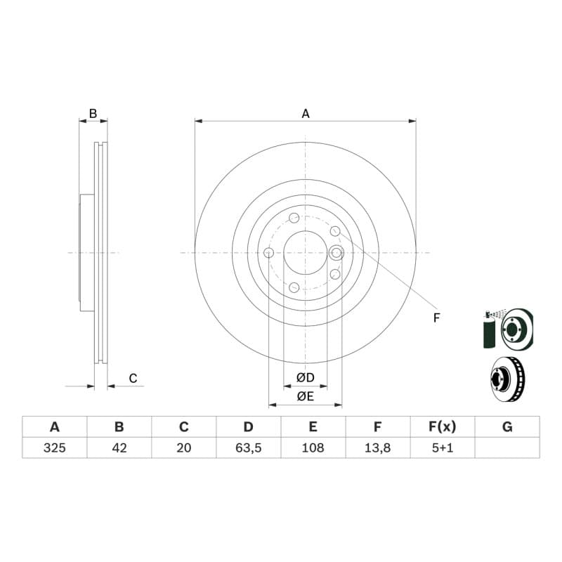 BOSCH 0 986 479 E61 stabdžių diskas