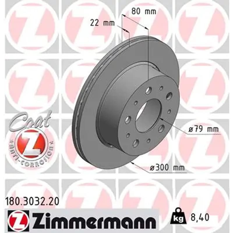 ZIMMERMANN stabdžių diskas 180.3032.20