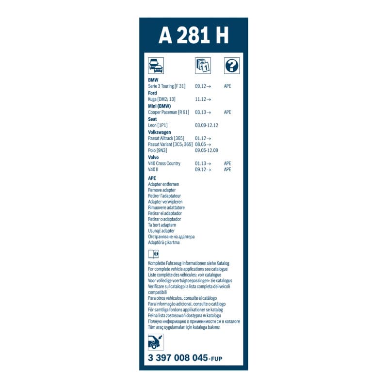 BOSCH 3 397 008 045 valytuvai