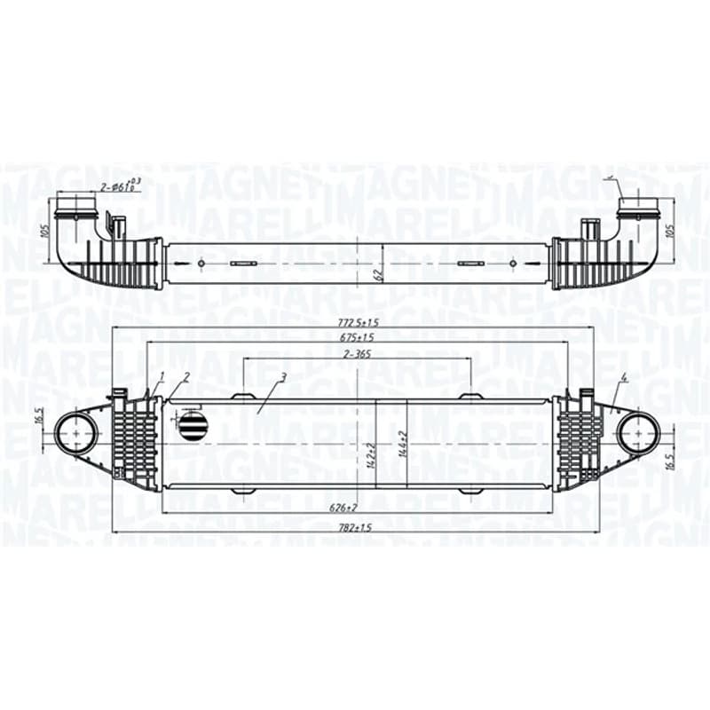 MAGNETIMARELLI tarpinis suslėgto oro aušintuvas, kompresorius 351319206250