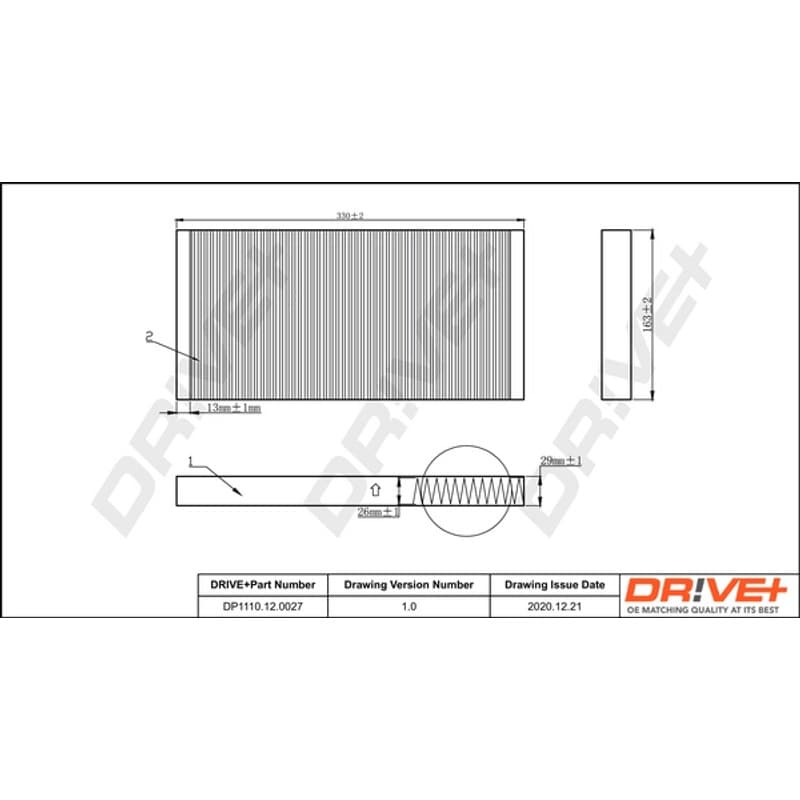 DRVE filtras, salono oras DP1110.12.0027