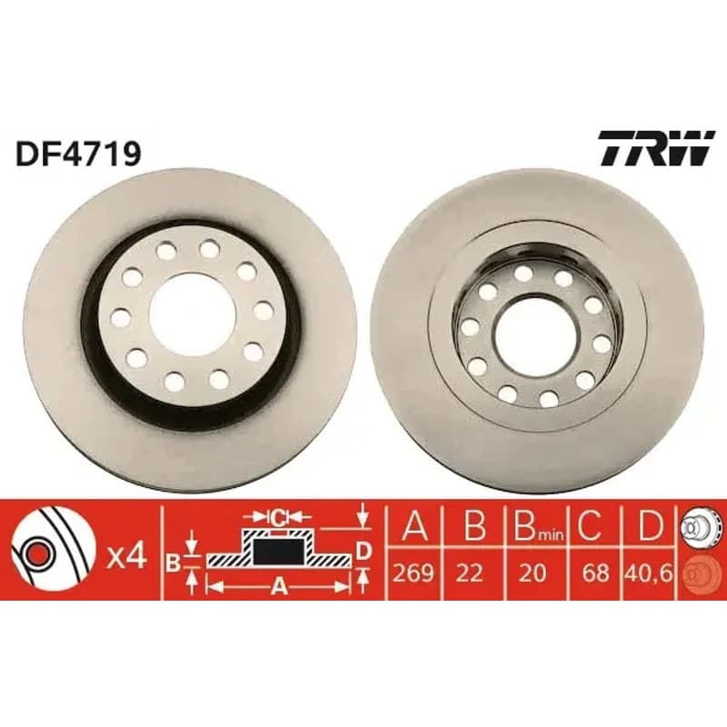 TRW stabdžių diskas DF4719