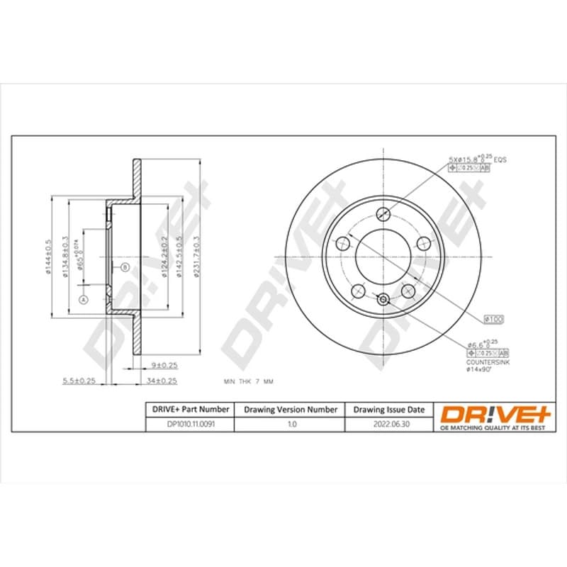 DRVE stabdžių diskas DP1010.11.0091