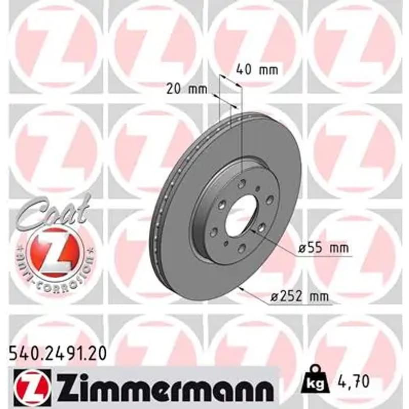 ZIMMERMANN stabdžių diskas 540.2491.20