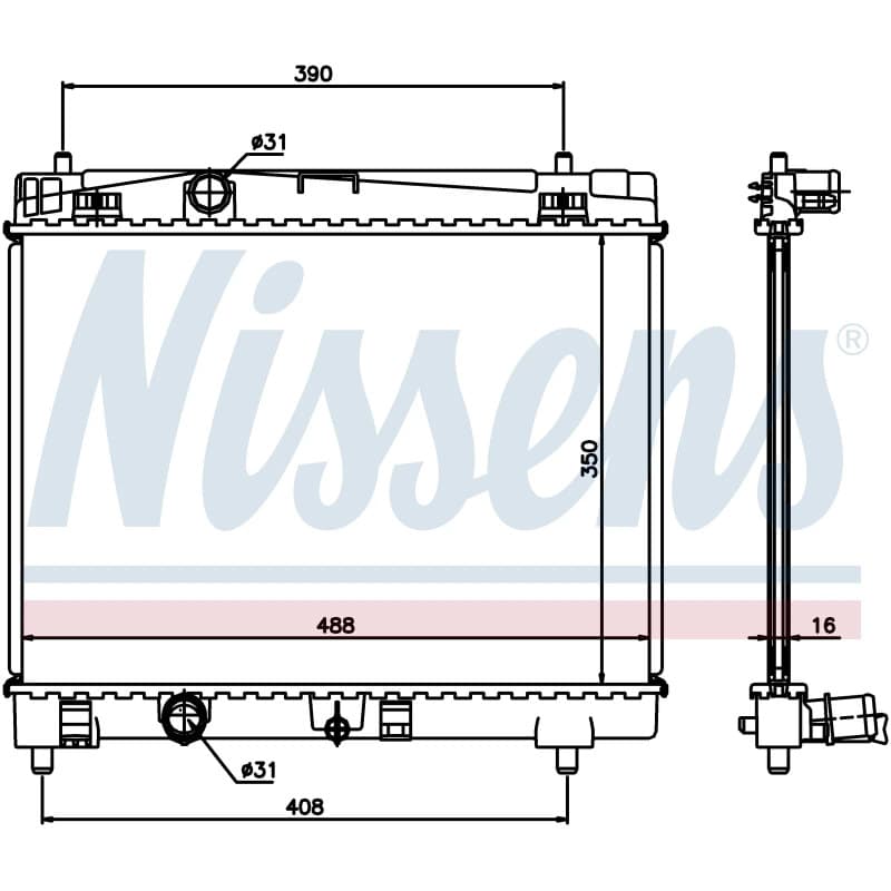 NISSENS radiatorius, variklio aušinimas 64671A