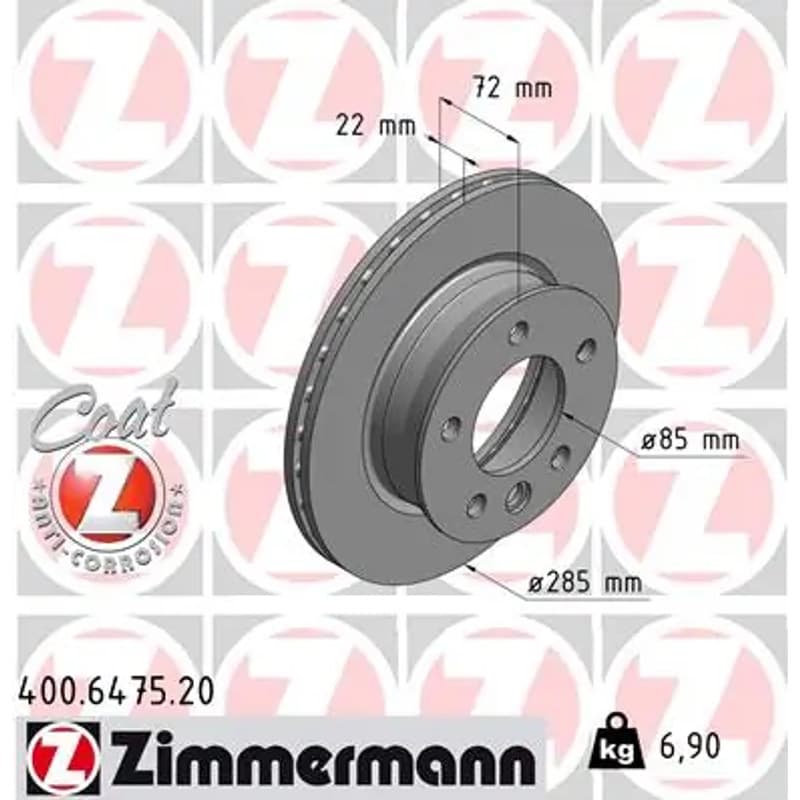 ZIMMERMANN 400.6475.20 stabdžių diskas