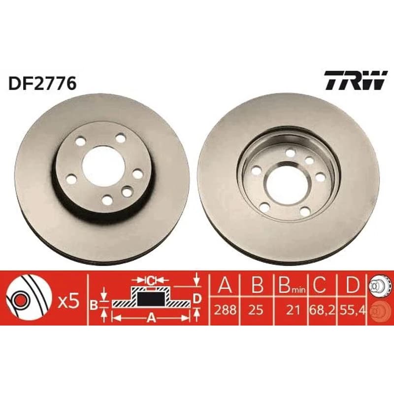 TRW Stabdžių diskas DF2776